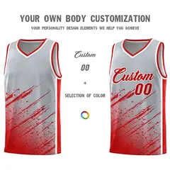 Gray Red Splash Basketball Kit for Team Play 3