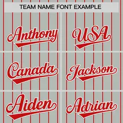 Gray Red Stripe Raglan Sleeves Fashion Baseball Jersey 3