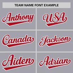 Gray Red Thorns Ribbed Classic Authentic Baseball Jersey 3