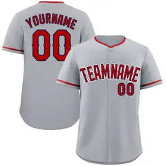 Gray Red-White Authentic Classic Baseball Jersey 1