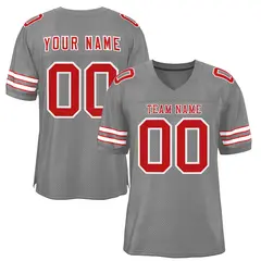 Gray Red-White Classic Style Authentic Football Jersey 1