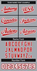 Gray Red-White Classic Style Hockey Jersey 3