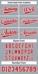 Gray Red-White Classic Style Hockey Jersey 3