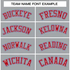Gray Red-White Raglan Varsity Full-Snap Letterman Jacket 3