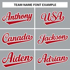 Gray Red-White Raglan Varsity Full-Snap Letterman Jacket 3