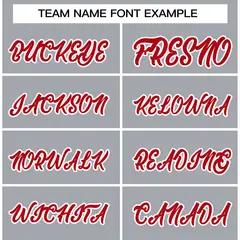 Gray Red-White Raglan Varsity Full-Snap Letterman Jacket 5