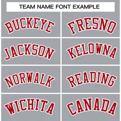 Gray Red-White Raglan Varsity Full-Snap Letterman Jacket 5