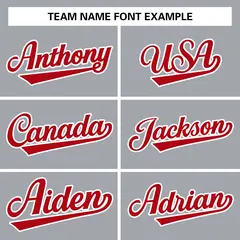 Gray Red-White Raglan Varsity Full-Snap Letterman Jacket 5