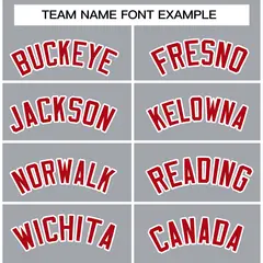Gray Red-White Raglan Varsity Full-Snap Letterman Jacket 5