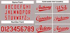 Gray Red-White Stripe Authentic Fashion Baseball Jersey 3