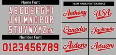 Gray Red-White Stripe Raglan Baseball Jersey 3