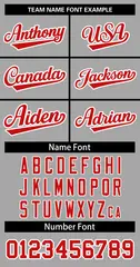 Gray Red-White Striped Sleeveless Fashion Baseball Jersey 5