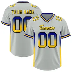 Gray Royal and Gold Gradient Sides Fashion Football Jersey 1