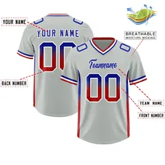 Gray Royal and Red Gradient Sides Fashion Football Jersey 2