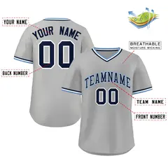Gray Royal Classic Authentic Pullover Baseball Jersey 2