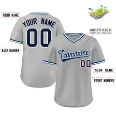 Gray Royal Classic Authentic Pullover Baseball Jersey 2