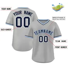 Gray Royal Classic Authentic Pullover Baseball Jersey 2