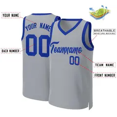 Gray Royal Classic Basketball Jersey 2