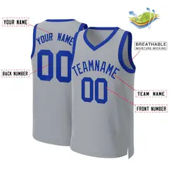 Gray Royal Classic Basketball Jersey 2