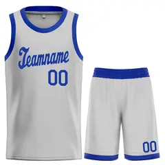 Gray Royal Classic Basketball Uniform Jersey