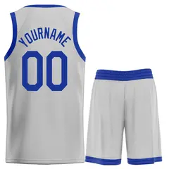 Gray Royal Classic Heal Sports Basketball Jersey Uniform Set 2