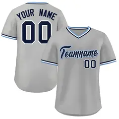 Gray Royal Classic V-Neck Pullover Baseball Jersey 1