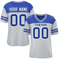 Gray Royal Color Block Authentic Football Jersey 1