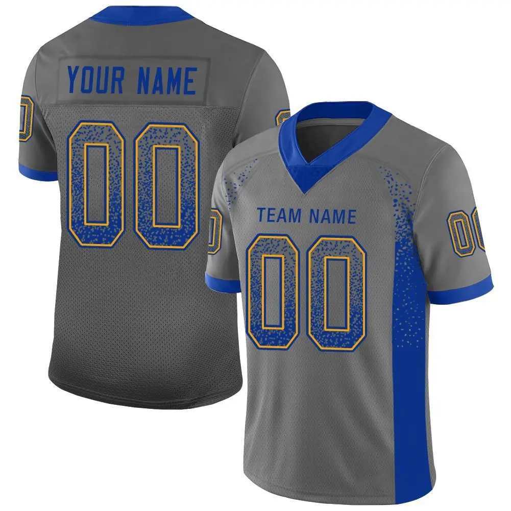 Gray Royal-Gold Drift Fashion Mesh Authentic Football Jersey