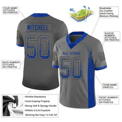 Gray Royal-Gold Drift Fashion Mesh Authentic Football Jersey 2