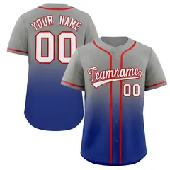 Gray Royal Gradient Fashion Baseball Jersey