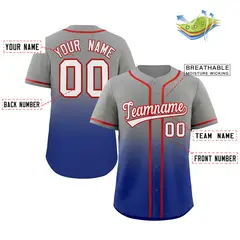Gray Royal Gradient Fashion Baseball Jersey 2