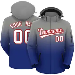 Gray Royal Gradient Hooded Waterproof Outdoor Jacket 1
