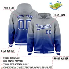 Gray Royal Gradient Letterman Varsity Jacket Hoodie 4
