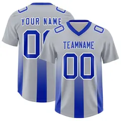 Gray Royal Gradient Vertical Stripe Fashion Football Jersey 1
