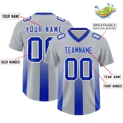 Gray Royal Gradient Vertical Stripe Fashion Football Jersey 2