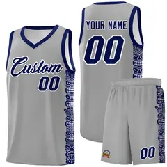 Gray Royal Indians Pattern Basketball Uniform Jersey 1
