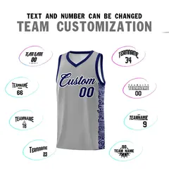 Gray Royal Indians Pattern Basketball Uniform Jersey 4