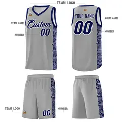 Gray Royal Indians Pattern Basketball Uniform Jersey 5