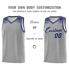Gray Royal Indians Print Sports Basketball Uniform Jersey 3