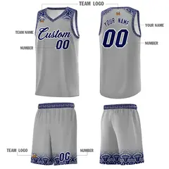 Gray Royal Indians Print Sports Basketball Uniform Jersey 5