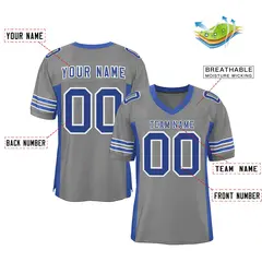 Gray Royal Insert Color Mesh Authentic Football Jersey 2
