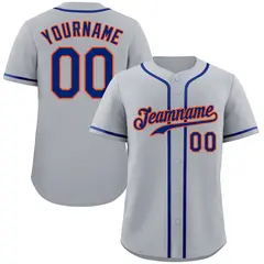 Gray Royal-Orange Classic Authentic Baseball Jersey 1