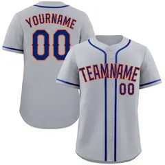 Gray Royal-Orange Classic Authentic Baseball Jersey 1