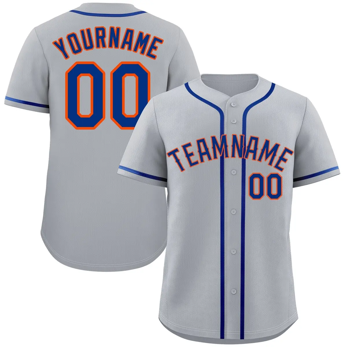 Gray Royal-Orange Classic Authentic Baseball Jersey