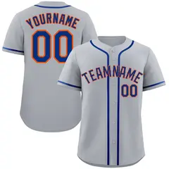 Gray Royal-Orange Classic Authentic Baseball Jersey 1