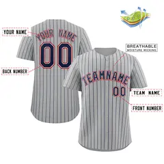 Gray Royal-Orange Stripe Fashion Baseball Jersey 2