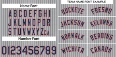 Gray Royal-Orange Stripe Fashion Baseball Jersey 3