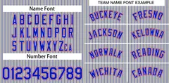Gray Royal-Orange Stripe Fashion Baseball Jersey 3