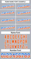 Gray Royal Orange-White Stripe Gradient Baseball Jersey 4