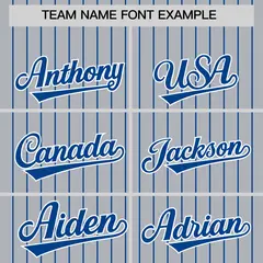 Gray Royal Pinstripe Two-Tone Authentic Baseball Jersey 3
